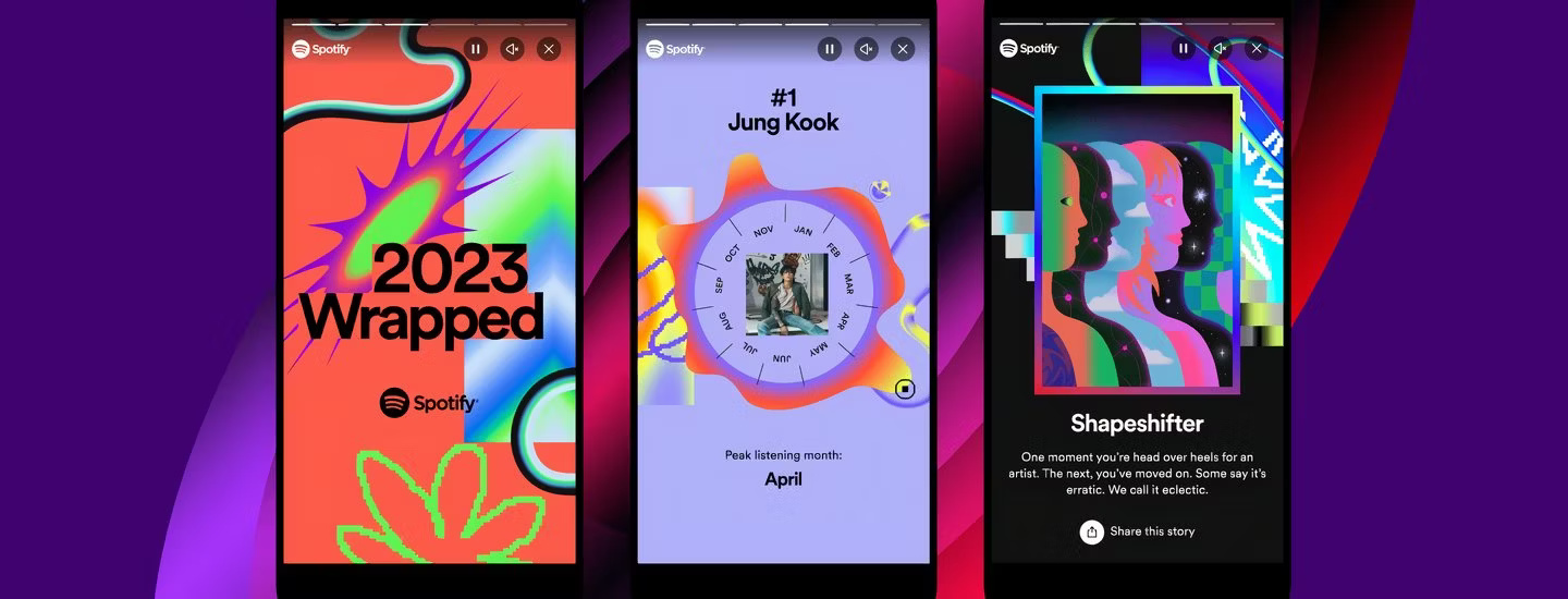 Spotify Wrapped 2023 trên ứng dụng di động.Spotify