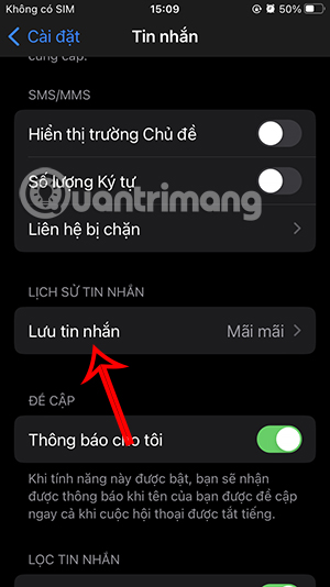 Lưu tin nhắn trên iPhone
