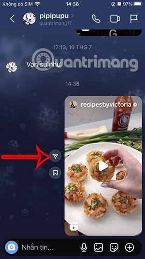 Video Reels Instagram trong tin nhắn