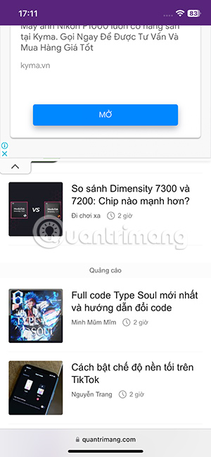 Quảng cáo trên Safari