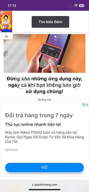 Quảng cáo trên Safari