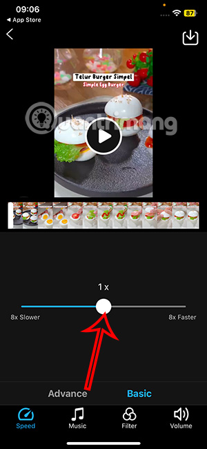 Thanh chỉnh tốc độ video
