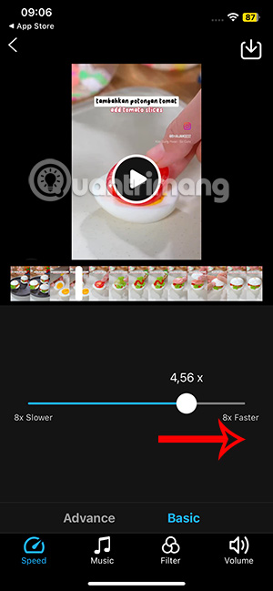 Tăng tốc độ video iPhone