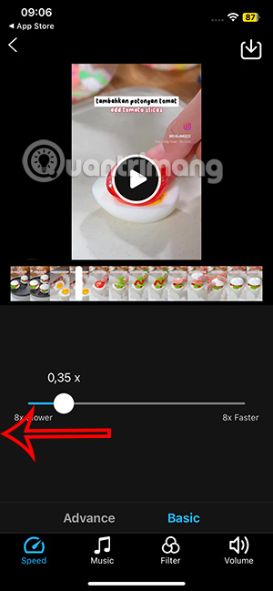 Chỉnh tốc độ video iPhone