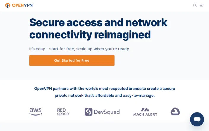 Trang chủ của OpenVPN.