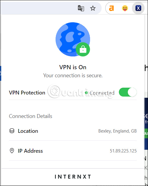 Ẩn địa chỉ IP bằng Internxt VPN