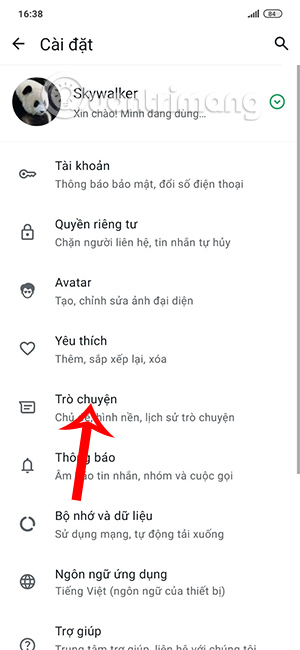 Chỉnh trò chuyện trên WhatsApp