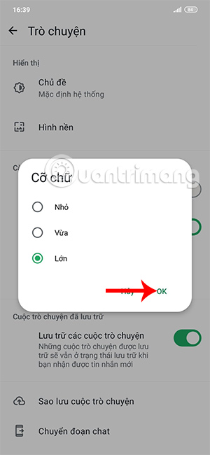Phóng to kích thước chữ