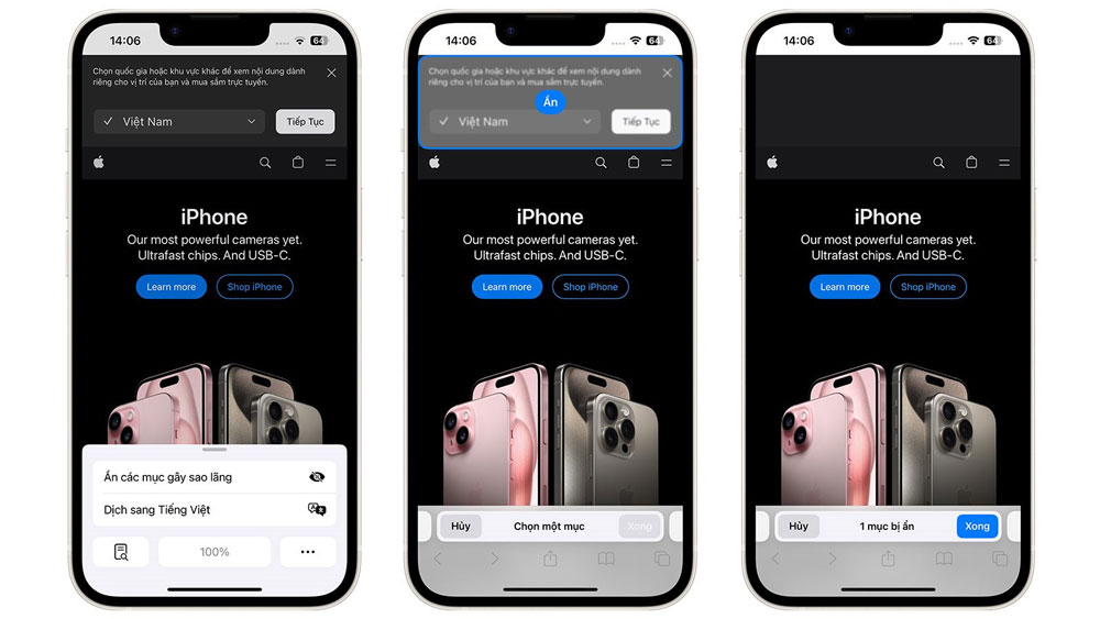 Cách kích hoạt tính năng "Ẩn các mục gây sao lãng" 