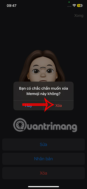 Xóa memoji iPhone