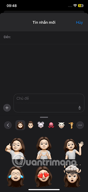 Chọn memoji iPhone