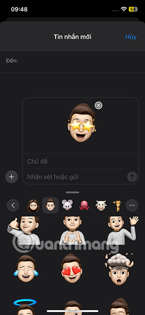 Gửi memoji trong tin nhắn iPhone 