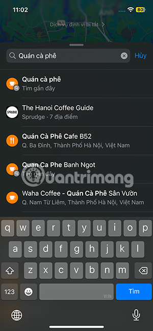 Nhập nơi muốn tìm