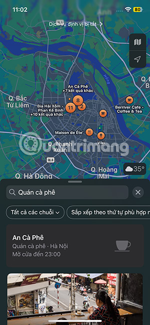 Di chuyển tới khu vực tìm kiếm