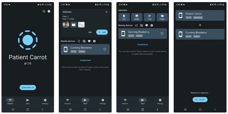 Gửi file trong ứng dụng LocalSend