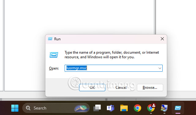  nhập lusrmgr.msc