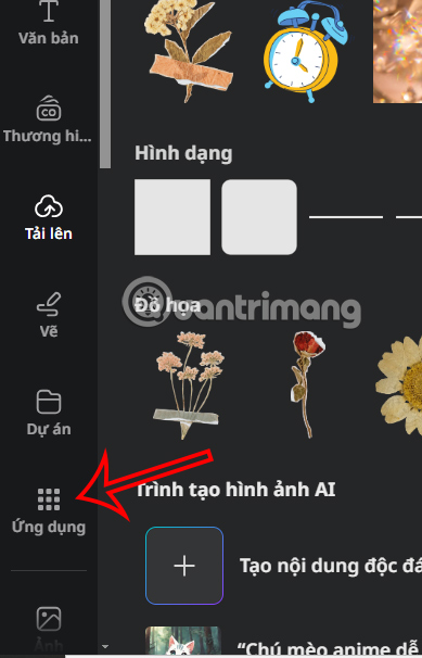 Ứng dụng trên Canva