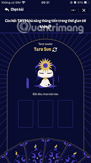 Chọn lá bài xem Tarot