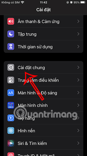 Cài đặt chung iPhone