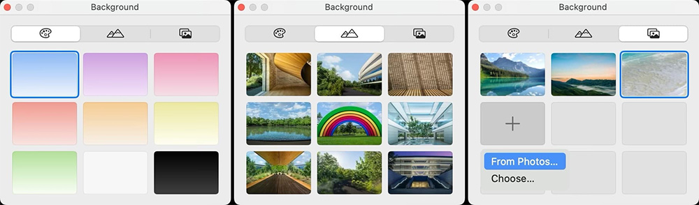 Lựa chọn hình nền gọi video trên Mac 