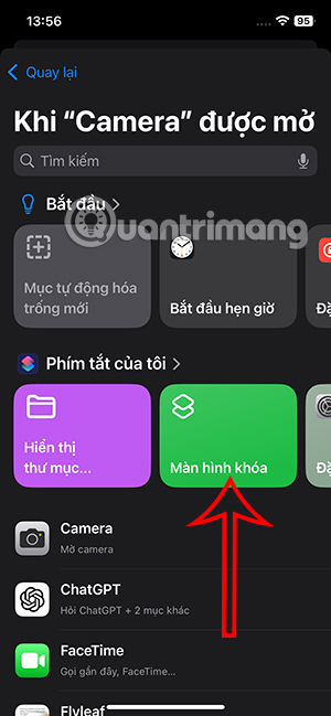 Gán phím tắt cho tác vụ tự động