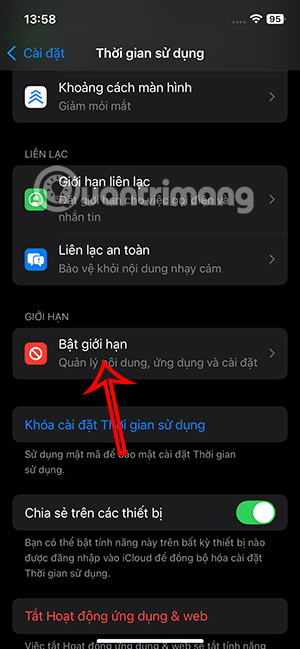 Giới hạn sử dụng