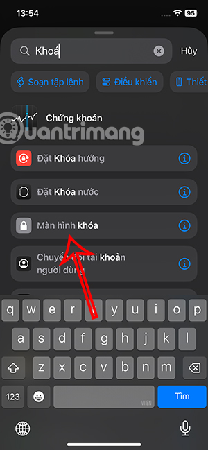 Phím tắt màn hình khóa