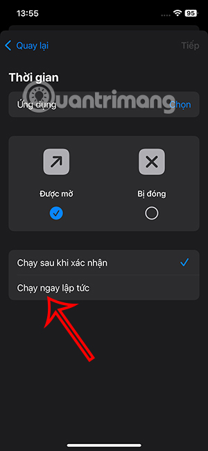 Chạy ngay phím tắt