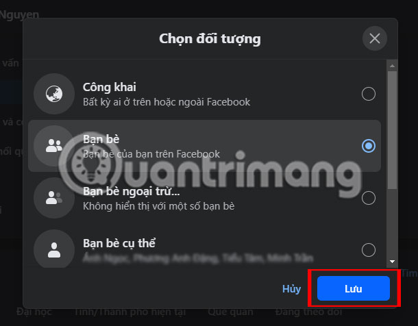 Thay đổi chế độ hiển thị thông tin profile trên Facebook