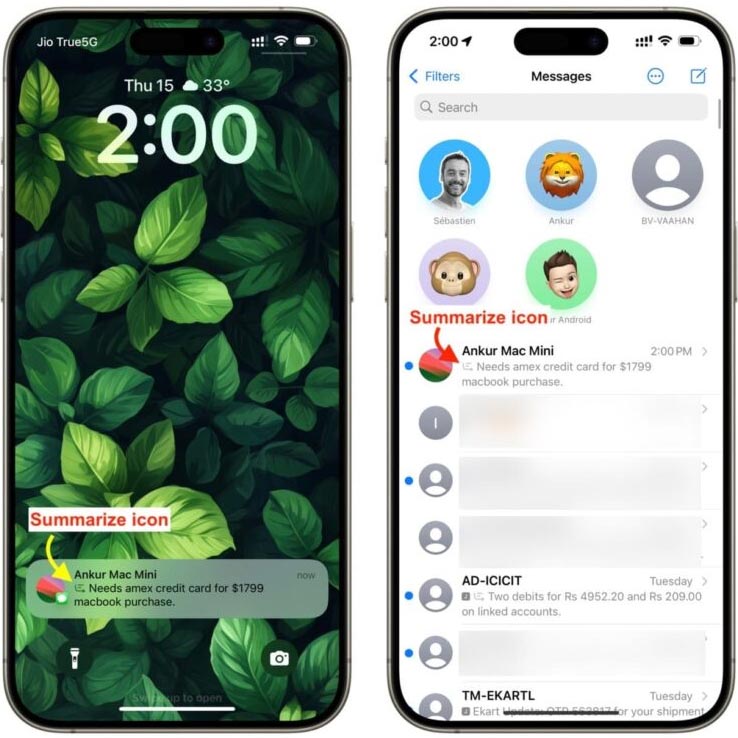 Tóm tắt tin nhắn trên iPhone