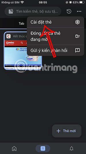 Cài đặt thẻ trên Google