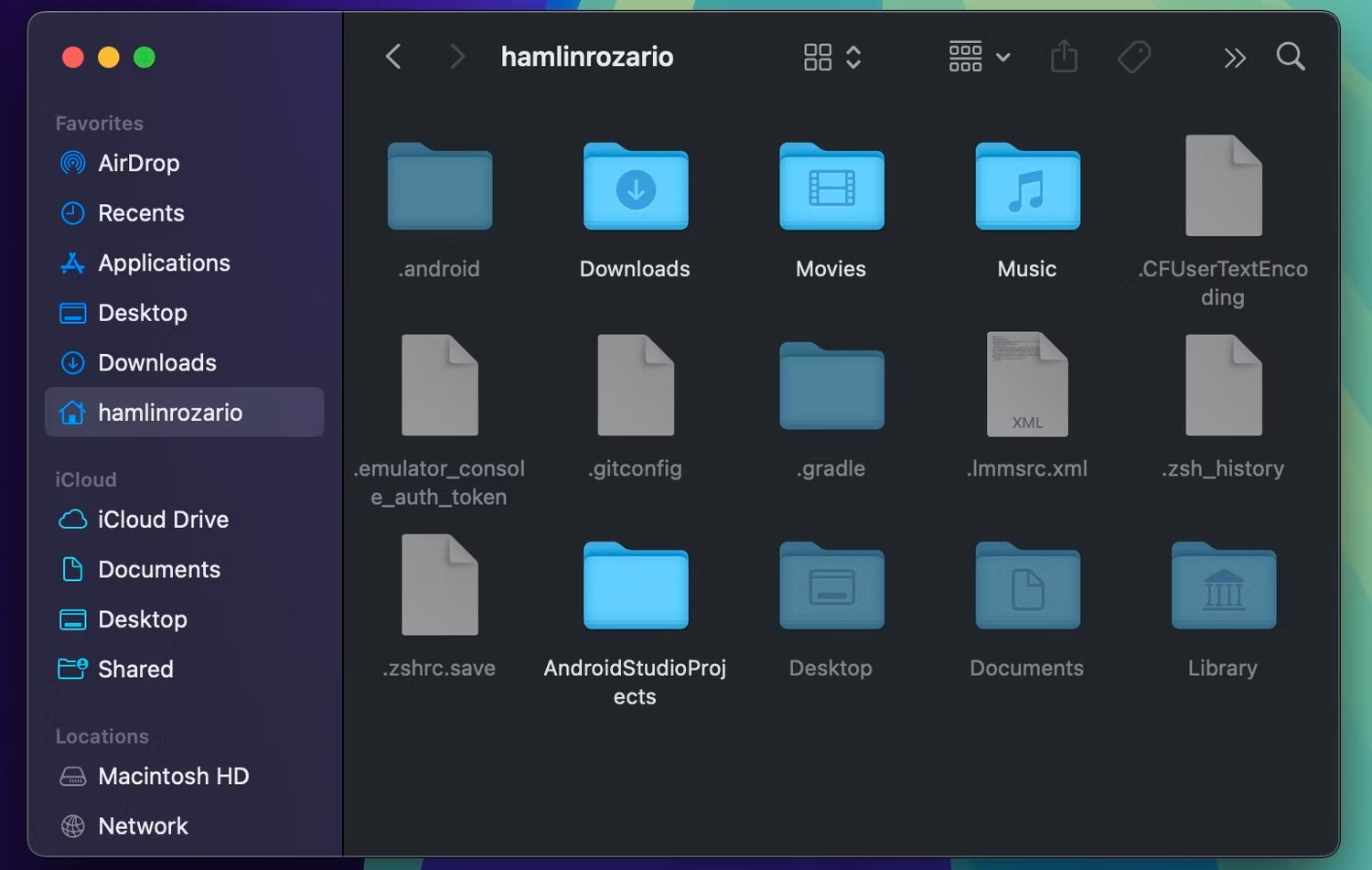 Cửa sổ Finder hiển thị thư mục User Library ẩn trong macOS