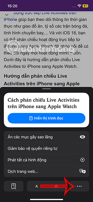 Tùy chọn trang web