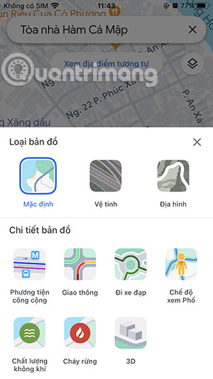 Bản đồ Google Maps mặc định