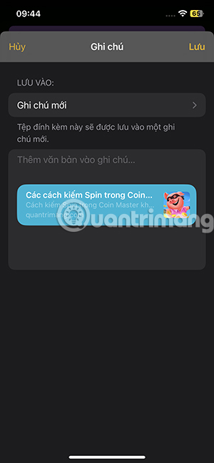 Tạo ghi chú mới