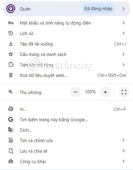 Công cụ trên Chrome 