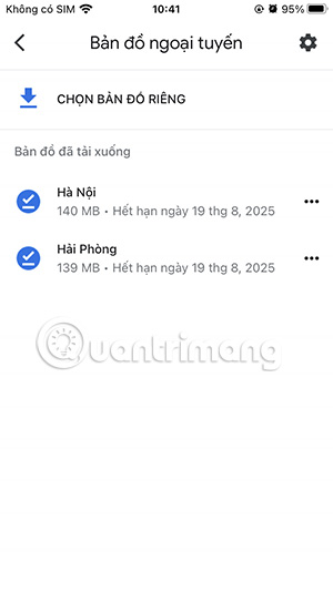 Danh sách bản đồ ngoại tuyến