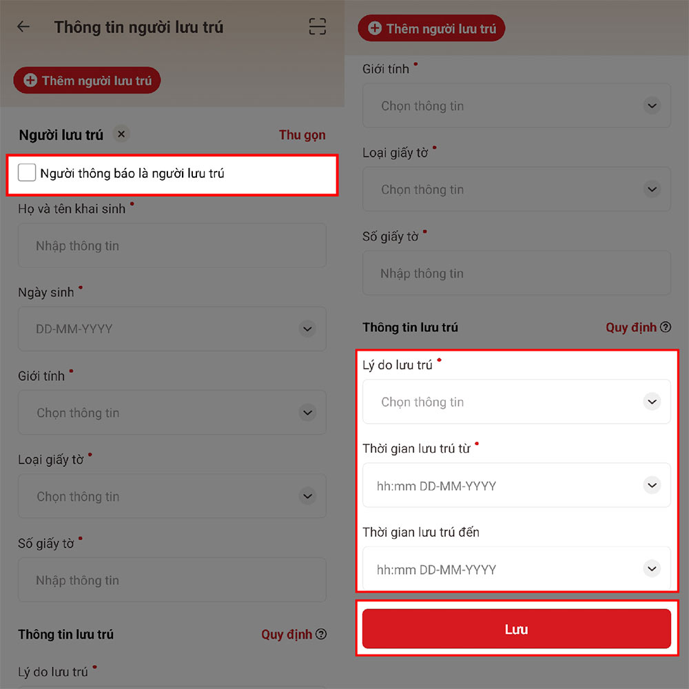Gửi đơn lưu trú trên VNeID