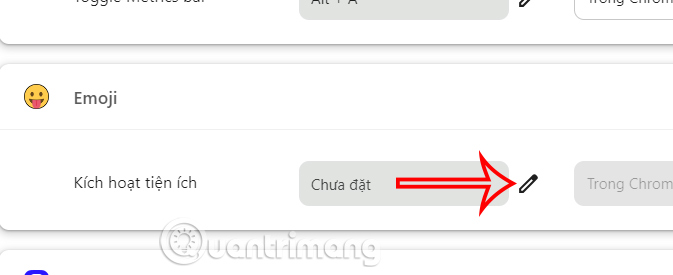 Chỉnh phím tắt tiện ích Chrome