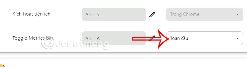 Phím tắt toàn cầu cho tiện ích Chrome