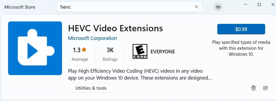 Cách cài đặt codec HEVC và HEIF trên Windows 11