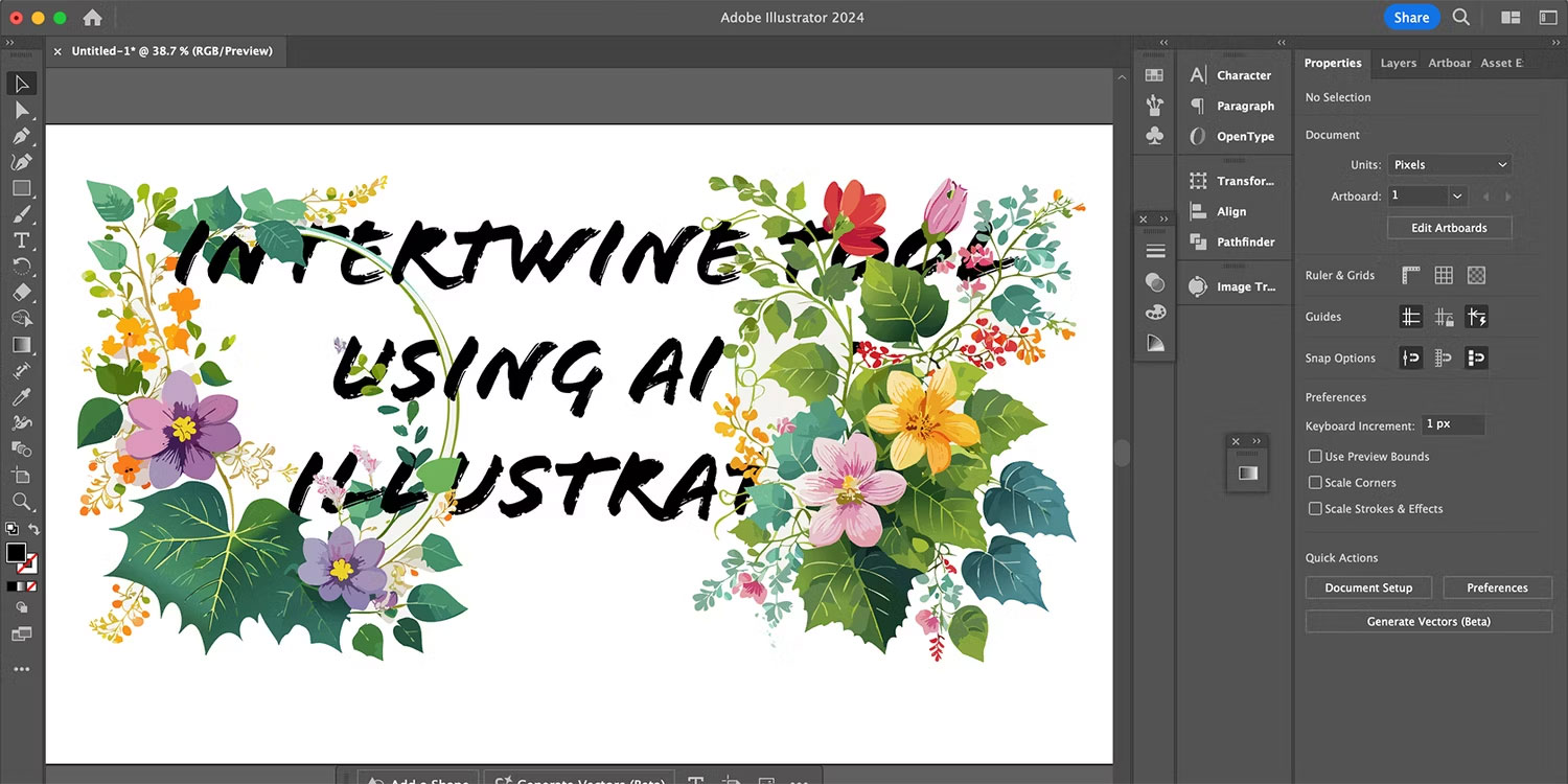 Công cụ Intertwine AI của Adobe Illustrator