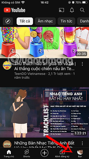 Giao diện YouTube