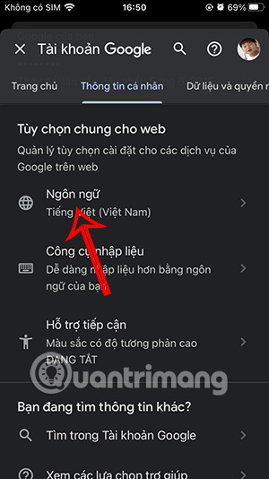 Chỉnh Ngôn ngữ ứng dụng
