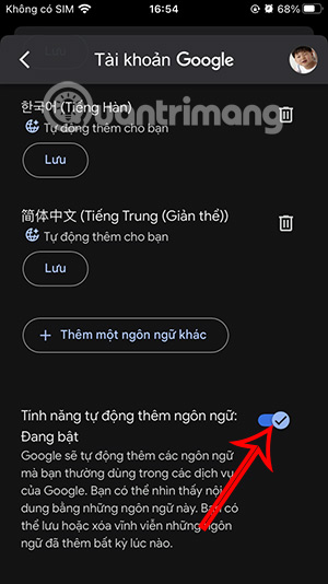Tự đông thêm ngôn ngữ
