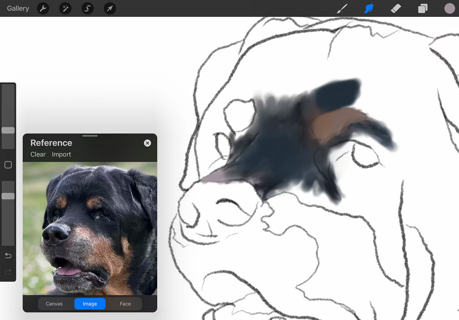 Công cụ Smudge Procreate