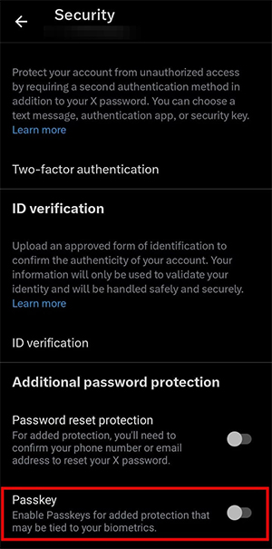 Tạo passkey cho ứng dụng X
