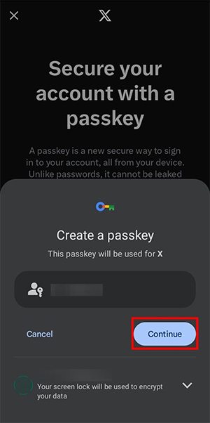 Passkey cho ứng dụng X