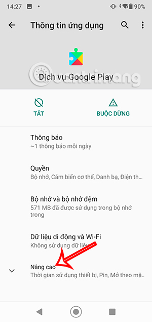 Xem thông tin ứng dụng