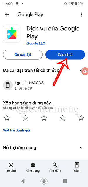 Cập nhật Google Play Services
